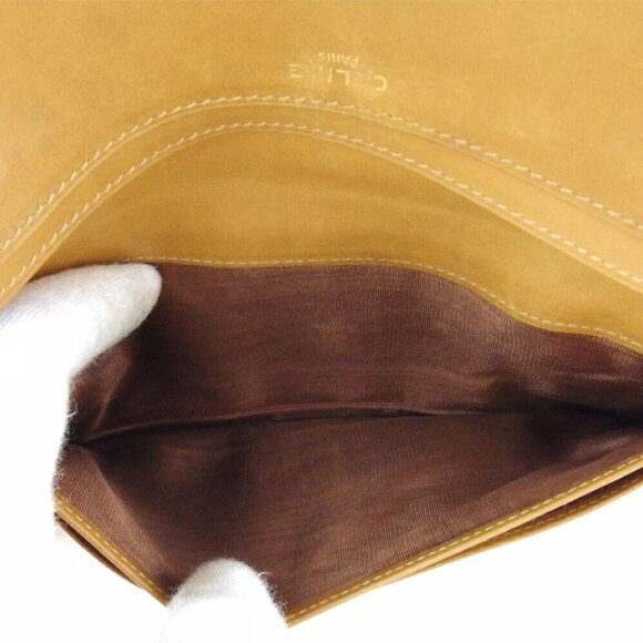 CELINE Long Wallet C Macadam Beige PVC ?~ Leather Authentic Used - Picture 6 of 9
